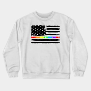 LGBT Flag Rainbow LGBT American Flag Pride Crewneck Sweatshirt